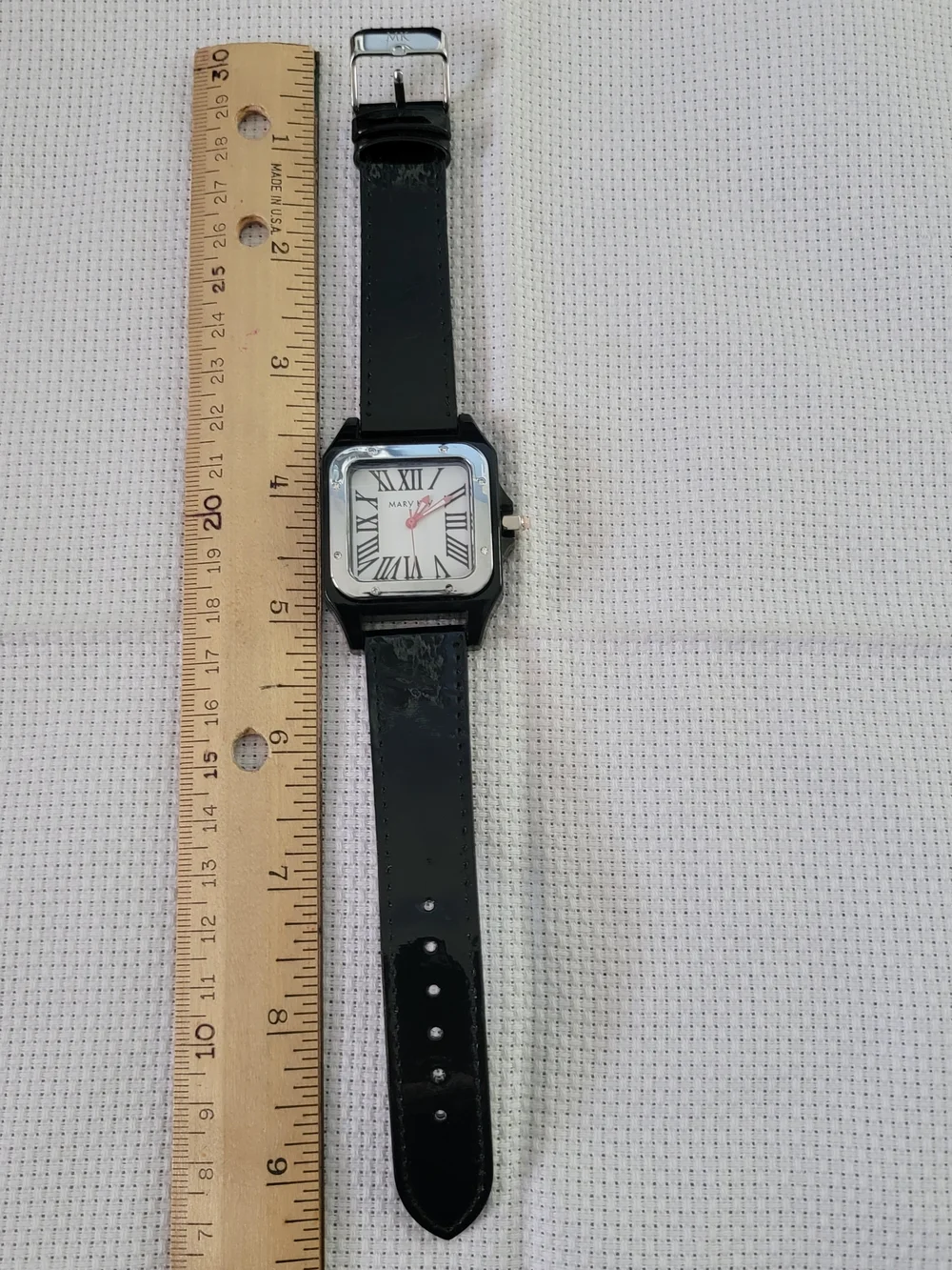 Mary Kay Black Strap Square Analog Watch with White Dial